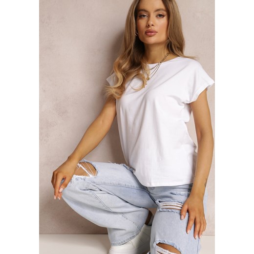 Biały T-shirt Prixelis Renee 2XL okazyjna cena Renee odzież