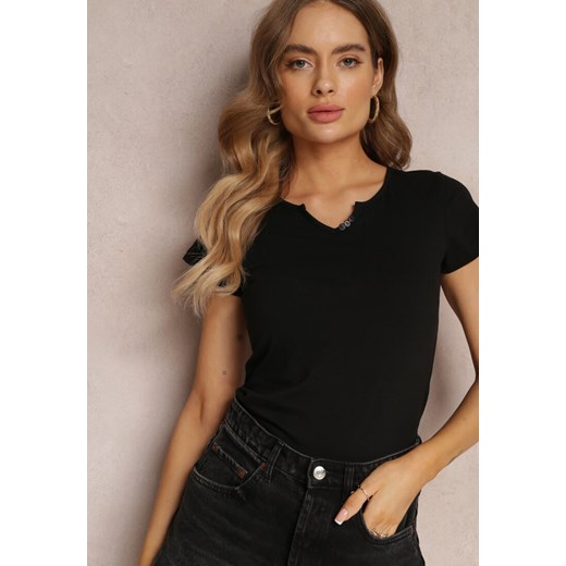 Czarny T-shirt Petomeine ze sklepu Renee odzież w kategorii Bluzki damskie - zdjęcie 157056490