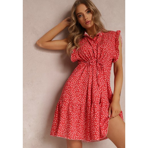 Czerwona Sukienka Caesorus ze sklepu Renee odzież w kategorii Sukienki - zdjęcie 157057382