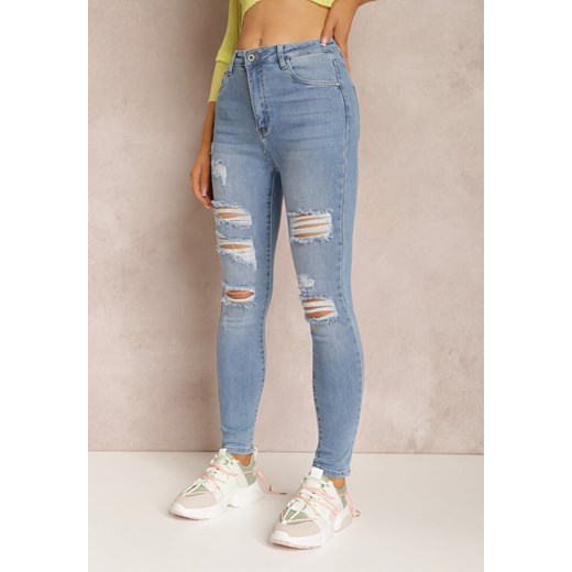 Jasnoniebieskie Jeansy Skinny Nesarei Renee XS okazyjna cena Renee odzież
