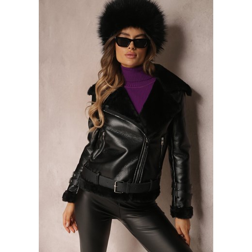 Czarna Kurtka Biker Adadina Renee S okazja Renee odzież
