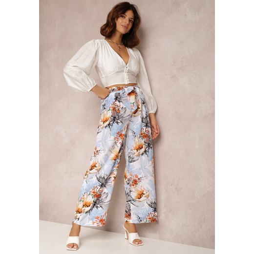 Jasnoniebieskie Spodnie Hellonia ze sklepu Renee odzież w kategorii Spodnie damskie - zdjęcie 157061693