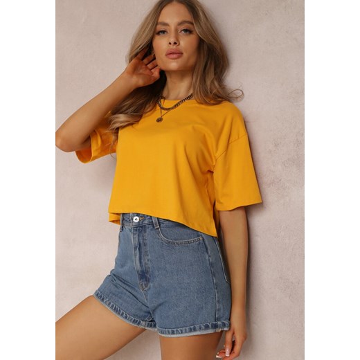 Żółty T-shirt Phelista ze sklepu Renee odzież w kategorii Bluzki damskie - zdjęcie 157062414