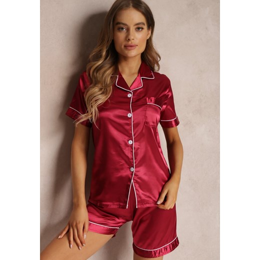 Bordowy Komplet Piżamowy Irobe ze sklepu Renee odzież w kategorii Piżamy damskie - zdjęcie 157064084
