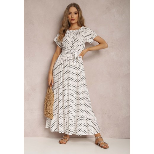 Biała Sukienka z Wiskozy Ampolea ze sklepu Renee odzież w kategorii Sukienki - zdjęcie 157065160