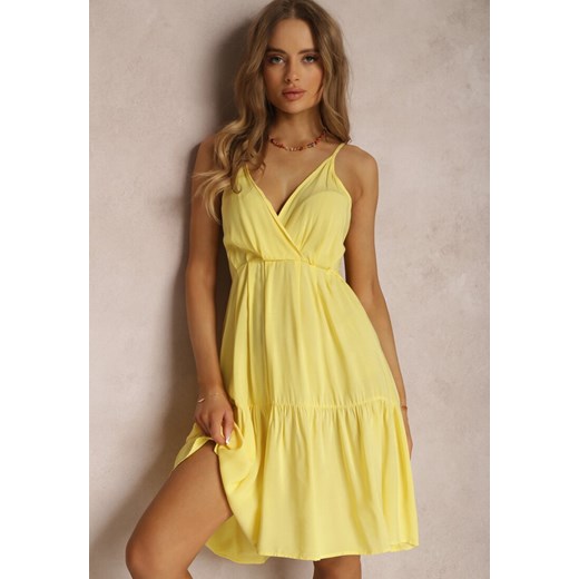 Żółta Sukienka z Wiskozy Iphyle ze sklepu Renee odzież w kategorii Sukienki - zdjęcie 157065530