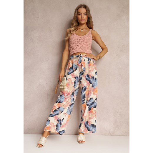 Beżowe Spodnie Nikeda Renee M wyprzedaż Renee odzież