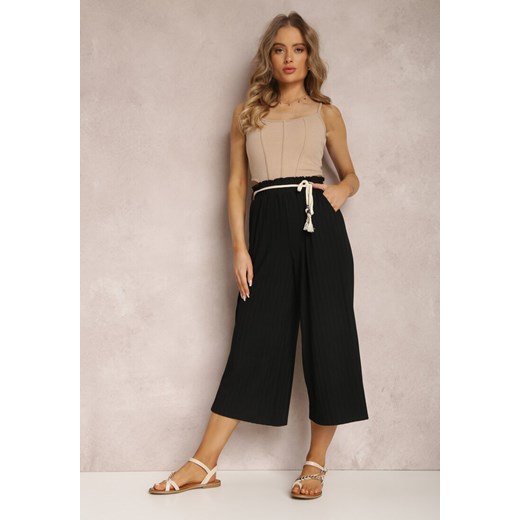 Czarne Spodnie Anastathe ze sklepu Renee odzież w kategorii Spodnie damskie - zdjęcie 157065810