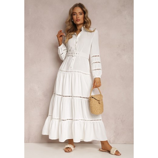 Biała Sukienka Basetes ze sklepu Renee odzież w kategorii Sukienki - zdjęcie 157066030