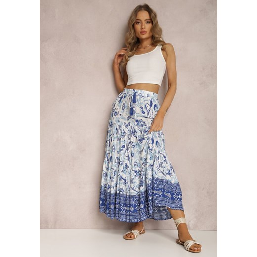 Niebieska Spódnica Iomusa ze sklepu Renee odzież w kategorii Spódnice - zdjęcie 157066281