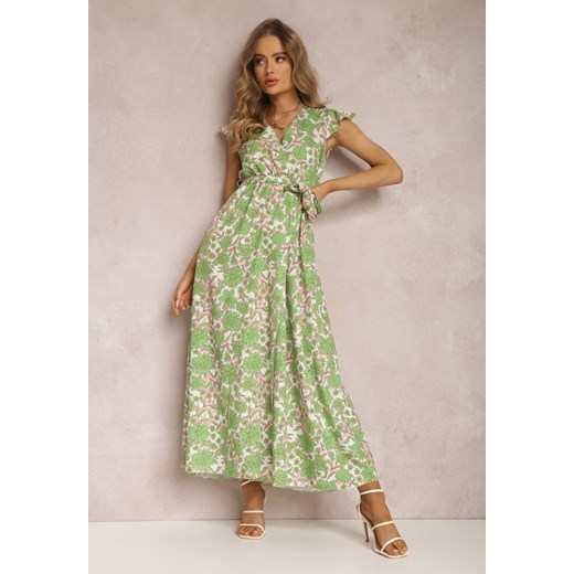 Jasnozielona Sukienka z Paskiem Helomeda ze sklepu Renee odzież w kategorii Sukienki - zdjęcie 157067692