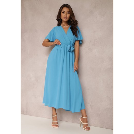 Niebieska Sukienka z Paskiem Oreithadina ze sklepu Renee odzież w kategorii Sukienki - zdjęcie 157067933