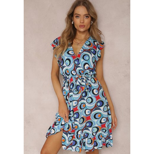 Niebieska Sukienka z Paskiem Hippelaia ze sklepu Renee odzież w kategorii Sukienki - zdjęcie 157068342