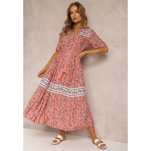 Różowa Sukienka z Wiskozy Zotali ze sklepu Renee odzież w kategorii Sukienki - zdjęcie 157068512