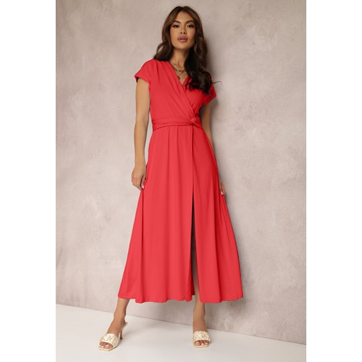 Czerwona Sukienka Kopertowa Appephone ze sklepu Renee odzież w kategorii Sukienki - zdjęcie 157068872