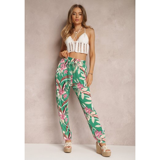 Zielone Spodnie Haidile ze sklepu Renee odzież w kategorii Spodnie damskie - zdjęcie 157069471