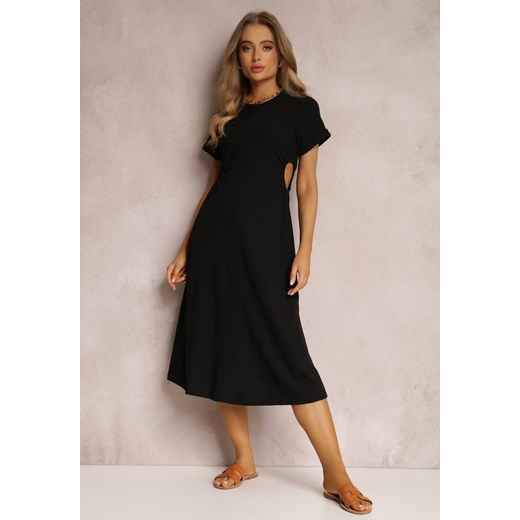 Czarna Sukienka Bawełniana Satho ze sklepu Renee odzież w kategorii Sukienki - zdjęcie 157069861