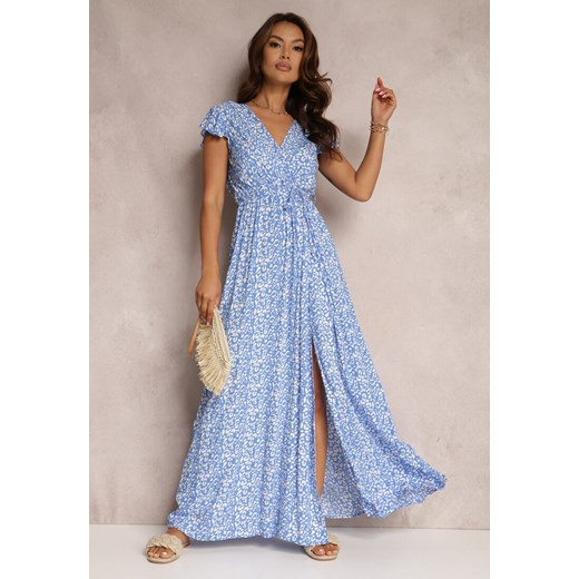 Niebieska Sukienka z Wiskozy Appamene ze sklepu Renee odzież w kategorii Sukienki - zdjęcie 157071721