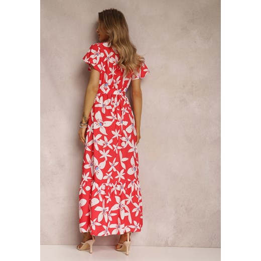 Sukienka Renee maxi czerwona w kwiaty