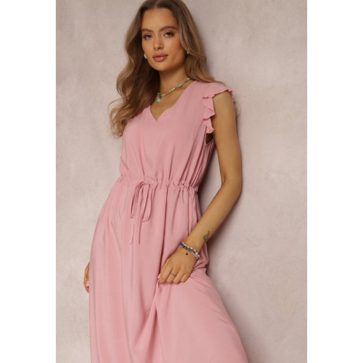 Różowa Sukienka z Wiskozy Apostelis Renee M promocja Renee odzież