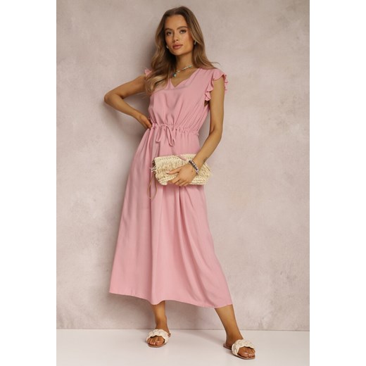 Różowa Sukienka z Wiskozy Apostelis Renee M promocja Renee odzież