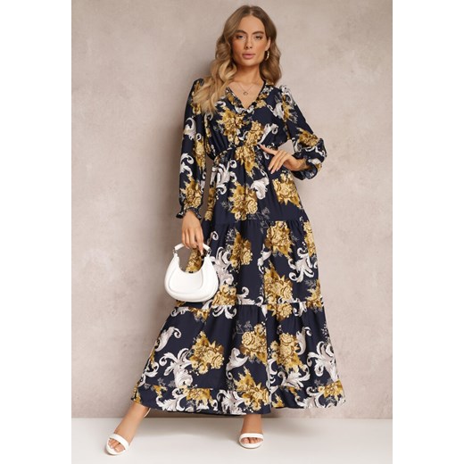 Granatowa Sukienka Afarin ze sklepu Renee odzież w kategorii Sukienki - zdjęcie 157072344