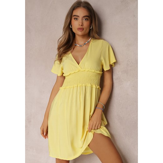 Żółta Sukienka z Wiskozy Rukhsar ze sklepu Renee odzież w kategorii Sukienki - zdjęcie 157074012