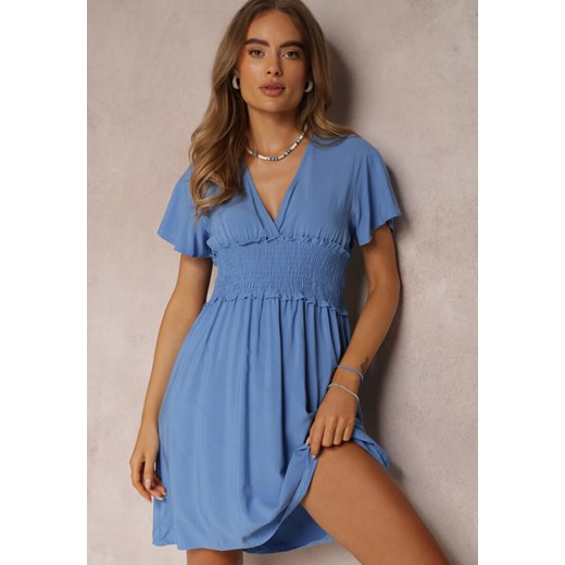 Niebieska Sukienka z Wiskozy Rukhsar ze sklepu Renee odzież w kategorii Sukienki - zdjęcie 157074022