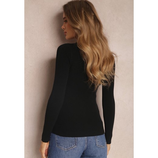 Czarny Sweter Prążkowany Nus Renee L promocja Renee odzież