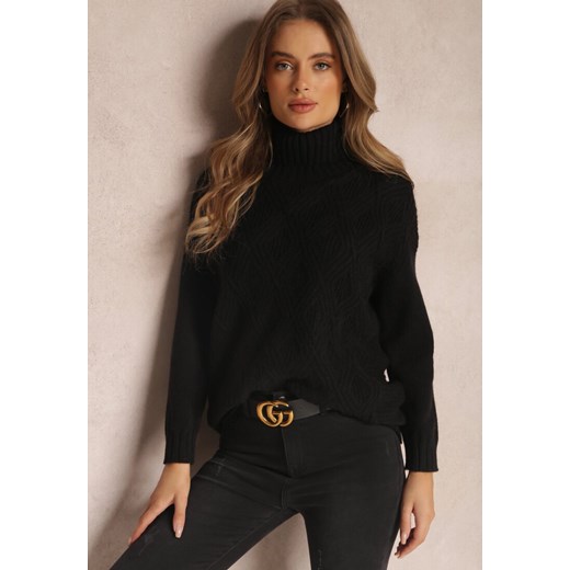 Czarny Golf Aldeimon ze sklepu Renee odzież w kategorii Swetry damskie - zdjęcie 157074333
