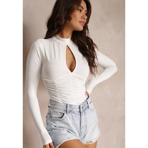 Biała Bluzka z Wycięciem Eina ze sklepu Renee odzież w kategorii Bluzki damskie - zdjęcie 157074570
