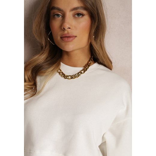 Bluza damska Renee krótka biała casual 