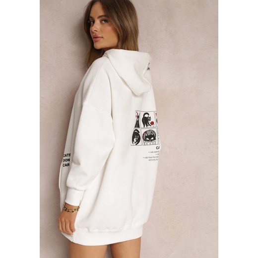 Biała Bluza Oversize z Kapturem Markha Renee S wyprzedaż Renee odzież