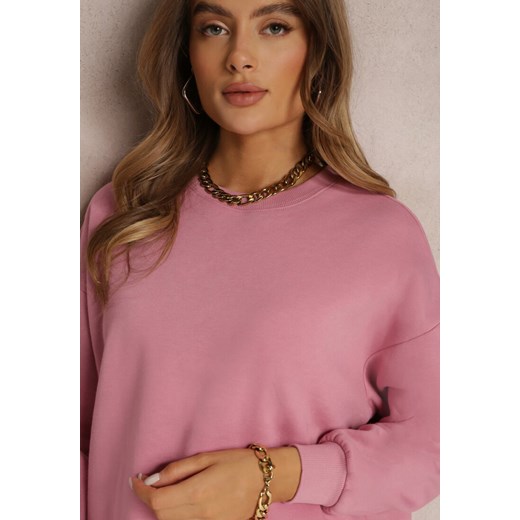 Ciemnoróżowa Bluza Oversize z Polarem Hosarran Renee M okazja Renee odzież
