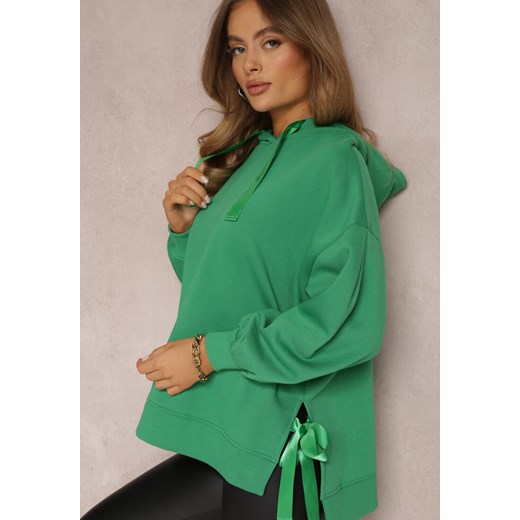 Zielona Bluza Oversize z Kapturem Liiza ze sklepu Renee odzież w kategorii Bluzy damskie - zdjęcie 157076183