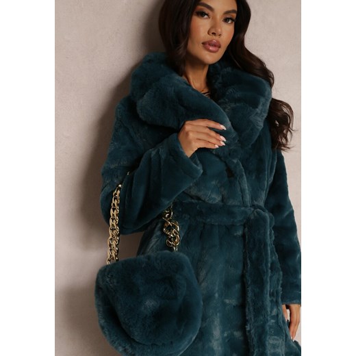 Futro damskie zielone Renee casualowe 