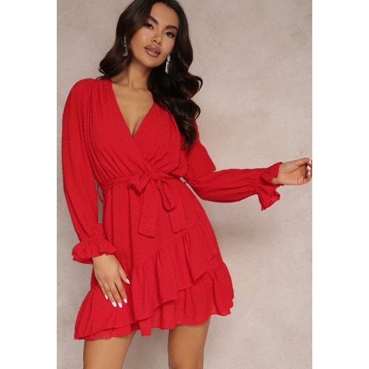Czerwona Sukienka Thesaste ze sklepu Renee odzież w kategorii Sukienki - zdjęcie 157082220
