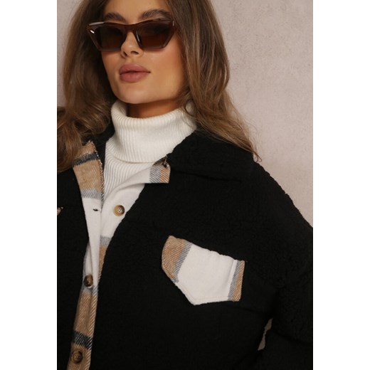 Czarna Kurtka Futerko Teddy Oversize Bizo Renee ONE SIZE okazyjna cena Renee odzież