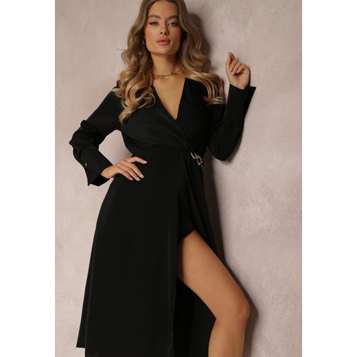 Sukienka Renee satynowa kopertowa elegancka midi