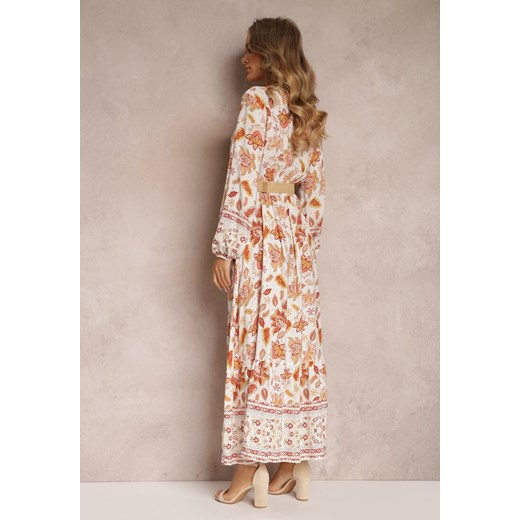 Sukienka Renee kopertowa w serek w kwiaty maxi