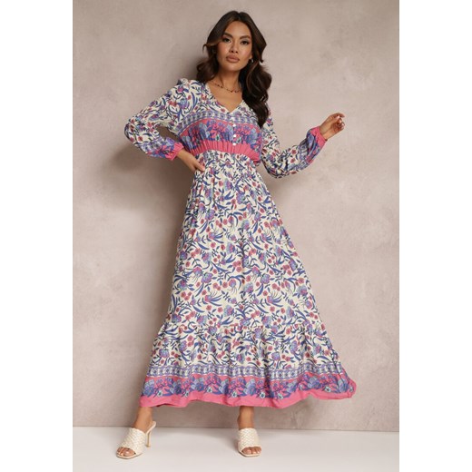 Sukienka Renee wielokolorowa maxi w serek