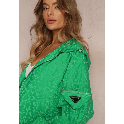 Zielona Kurtka z Zasuwaną Kieszonką na Rękawie i Nieodpinanym Kapturem Evarria Renee XL promocyjna cena Renee odzież