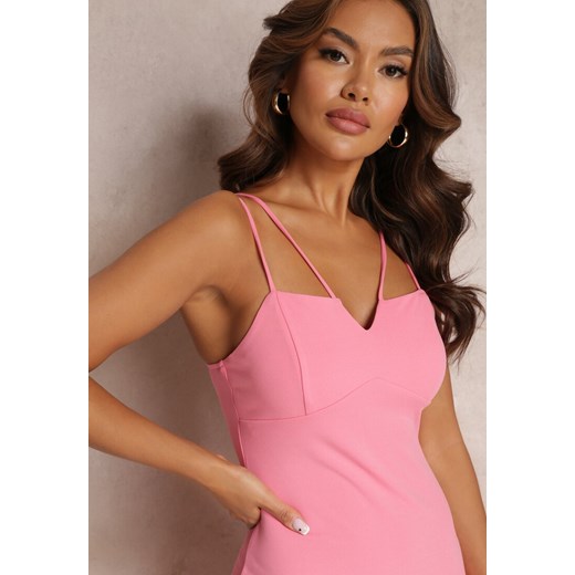 Sukienka Renee midi z dekoltem v na ramiączkach 