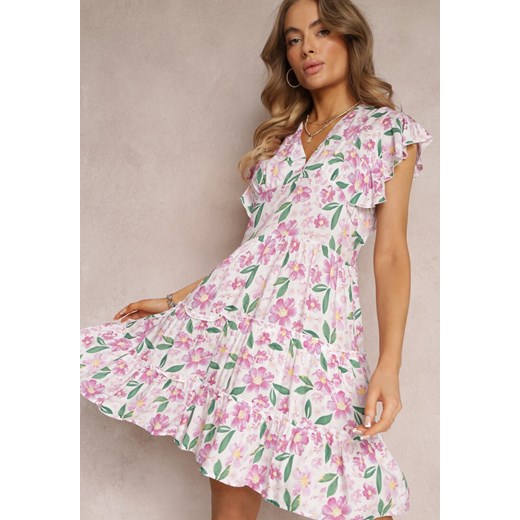 Sukienka Renee mini w serek w kwiaty 