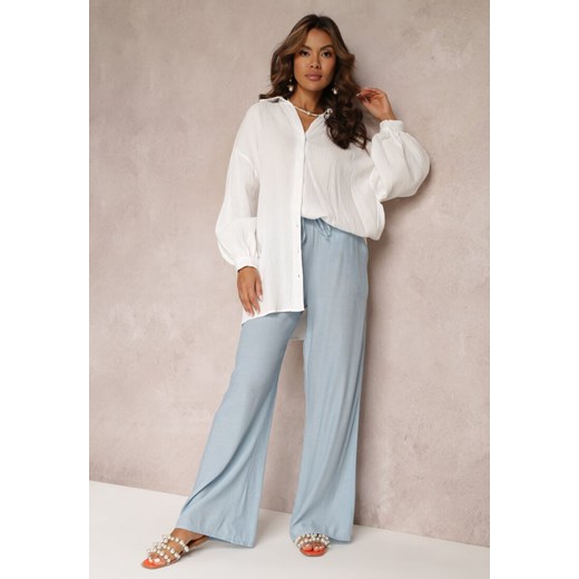 Niebieskie Spodnie Materiałowe z Marszczoną Gumką Pimpernel ze sklepu Renee odzież w kategorii Spodnie damskie - zdjęcie 157100803