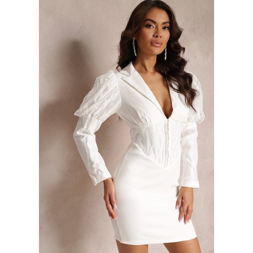 Biała Taliowana Sukienka Koronkowa Terezilya ze sklepu Renee odzież w kategorii Sukienki - zdjęcie 157103734