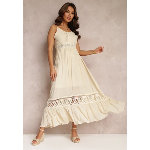 Sukienka Renee elegancka letnia maxi koronkowa z dekoltem w serek 