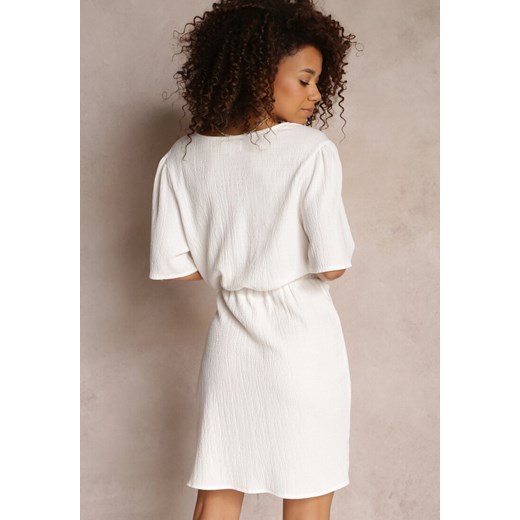 Sukienka Renee biała w serek mini casual kopertowa