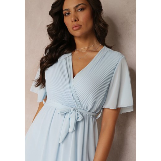 Sukienka Renee maxi w serek elegancka kopertowa 