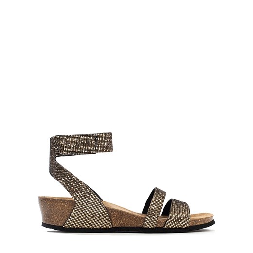 BACKSUN Sandały &quot;Camiri&quot; w kolorze złotym na koturnie 36 Limango Polska